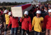 অশ্রুজলে শেষ বিদায় ইউপিডিএফ নেতা মিঠুন চাকমার