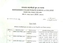 বান্দরবান কালেক্টরেট স্কুল এন্ড কলেজে ৫ বিষয়ে প্রভাষক নিয়োগ হচ্ছে