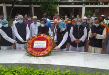 আওয়ামী লীগের প্রতিষ্ঠাবার্ষিকীতে বঙ্গবন্ধুর সমাধিতে শ্রদ্ধা নিবেদন