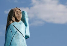 ট্রাম্পের স্ত্রীর ভাস্কর্য পুড়িয়ে দেওয়া হলো