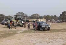 নীলফামারীতে সরকারি হেলিকপ্টার সেবা চালু