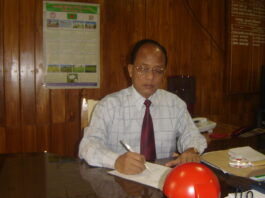 Professor Thanzama Lushai at his BHDC desk